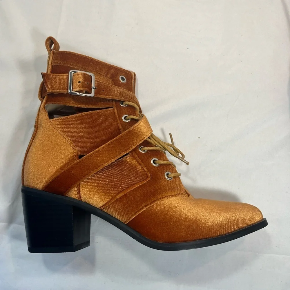 Like New!!!  Nasty Gal Copper Velvet Velour Booties